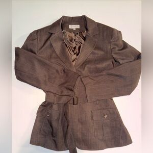 Emily Women’s Brown Belted Blazer Suit Jacket Size 16/18